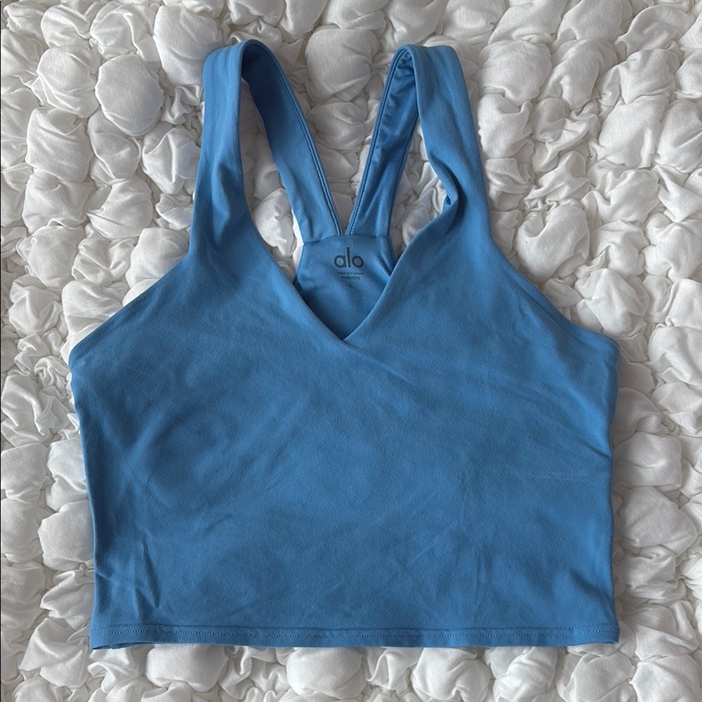 Alo Yoga Airbrush Real Bra Tank Blue